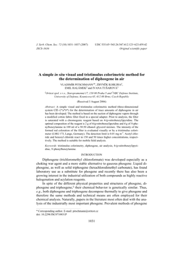 A Simple in Situ Visual and Tristimulus Colorimetric Method for The