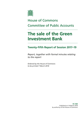 The Sale of the Green Investment Bank