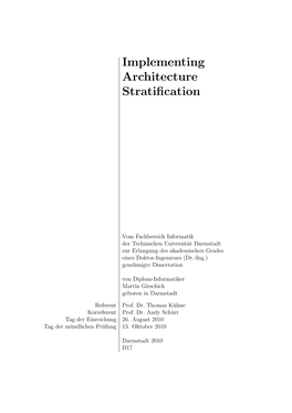 Implementing Architecture Stratification