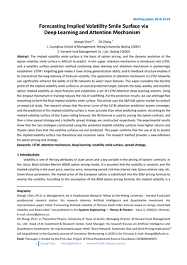 Forecasting Implied Volatility Smile Surface Via Deep Learning and Attention Mechanism①