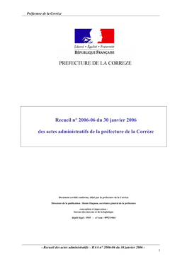 Recueil N° 2006-06 Du 30 Janvier 2006