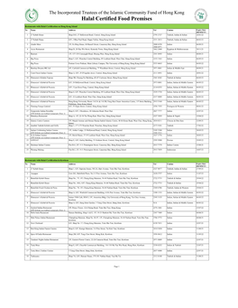 Halal Certified Food Premises