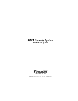 AM1 Security System Installation Guide