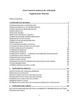 Gene Content Evolution in the Arthropods Supplementary