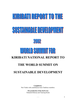 Kiribati National Report To