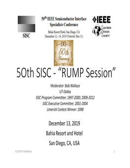 5Oth SISC ‐ “RUMP Session”