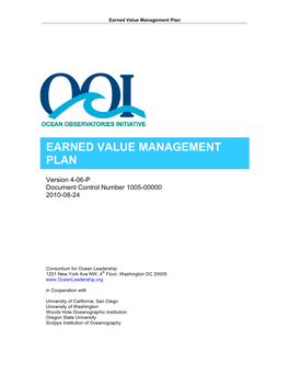 Earned Value Management Plan