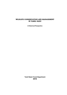 Wildlife Conservation and Management in Tamil Nadu