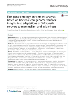 First Gene-Ontology Enrichment Analysis Based