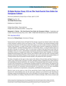 H-Diplo Review Essay 152 on the Nazi-Fascist New Order for European Culture