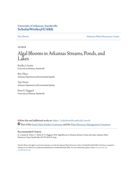 Algal Blooms in Arkansas Streams, Ponds, and Lakes Bradley J