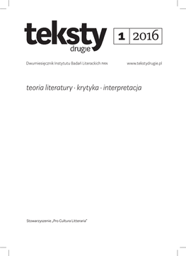 Teoria Literatury · Krytyka · Interpretacja