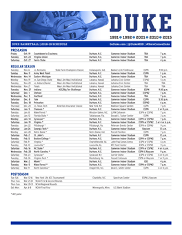 Preseason Regular Season Postseason