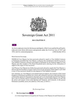 Sovereign Grant Act 2011