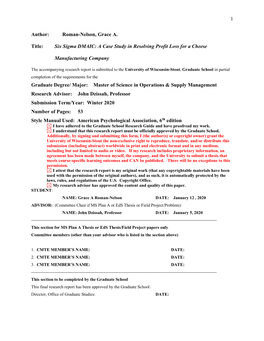 Six Sigma DMAIC: a Case Study in Resolving Profit Loss for a Cheese Manufacturing Company