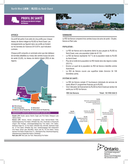 PROFIL DE SANTÉ Du Réseau De District Intégré De Kenora