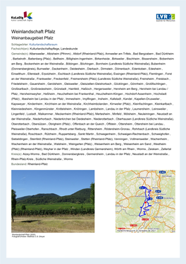 Weinlandschaft Pfalz Weinanbaugebiet Pfalz