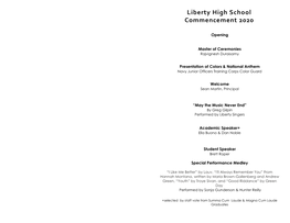 Liberty High School Commencement 2020