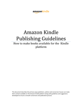 Amazon Kindle Publishing Guidelines