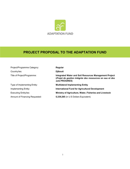 Project Proposal to the Adaptation Fund