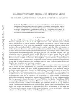 Colored Five-Vertex Models and Demazure Atoms