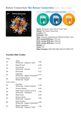 Rotary Connection the Rotary Connection Mp3, Flac, Wma