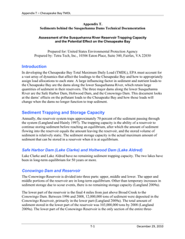 Appendix T. Sediments Behind the Susquehanna Dams Technical Documentation