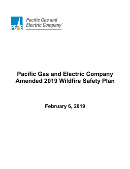 Pacific Gas and Electric Company Amended 2019 Wildfire Safety Plan