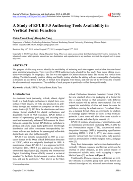 A Study of EPUB 3.0 Authoring Tools Availability in Vertical Form Function