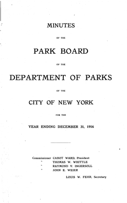 Park Board of the NYC Dept of Parks
