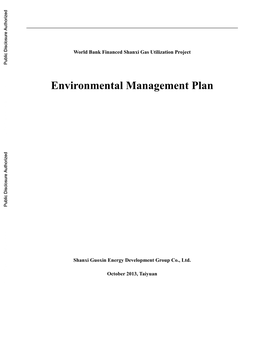 Environmental Management Plan