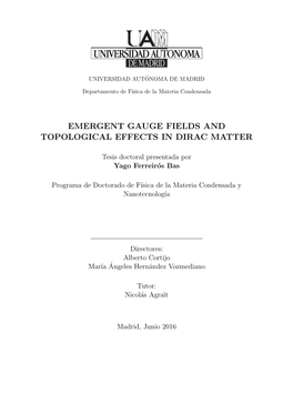 Emergent Gauge Fields and Topological Effects in Dirac Matter