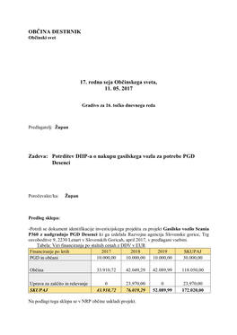 OBČINA DESTRNIK 17. Redna Seja Občinskega Sveta, 11