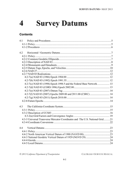 4 Survey Datums