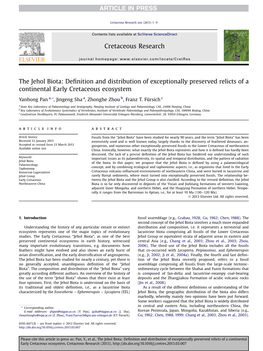 The Jehol Biota: Definition and Distribution of Exceptionally Preserved Relicts of a Continental Early Cretaceous Ecosystem