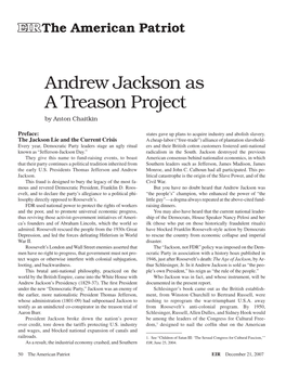 Andrew Jackson As a Treason Project by Anton Chaitkin