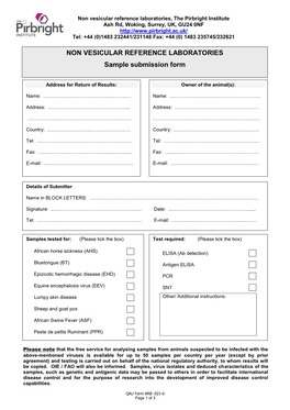 Sample Submission Form