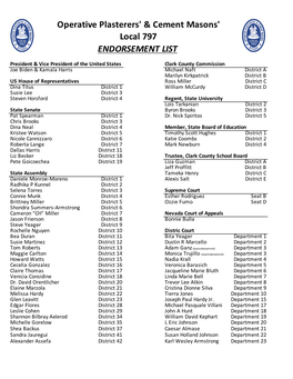 2020 General Endorsement List
