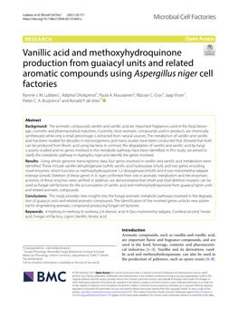 Aspergillus Niger Cell Factories Ronnie J