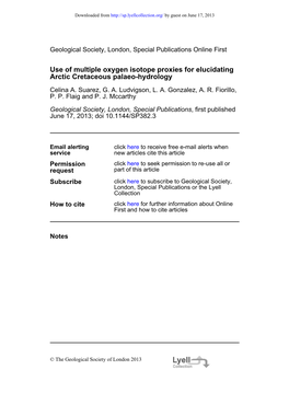 Arctic Cretaceous Palaeo-Hydrology Use of Multiple Oxygen Isotope