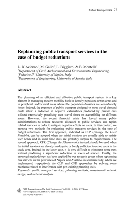 Replanning Public Transport Services in the Case of Budget Reductions