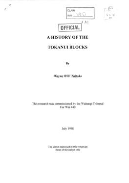 A History of the Tokanuiblocks