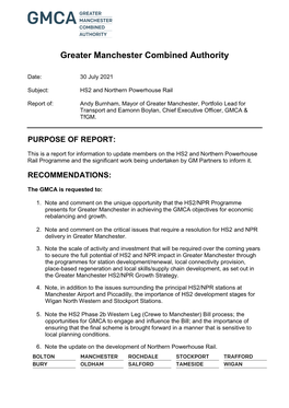 HS2 and Northern Powerhouse Rail Update