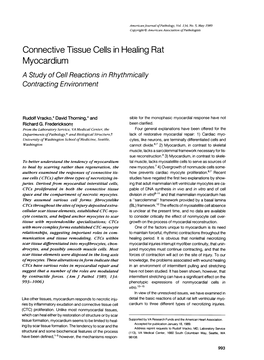 Connective Tissue Cells in Healing Rat Myocardium a Study of Cell Reactions in Rhythmically Contracting Environment