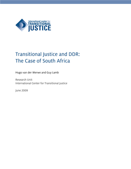 Transitional Justice and DDR: the Case of South Africa