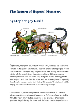 The Return of Hopeful Monsters by Stephen Jay Gould