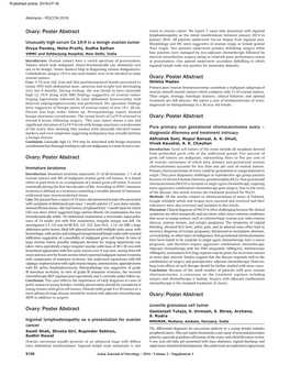 Ovary: Poster Abstract Event in Ovarian Cancer