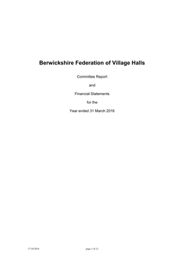 Berwickshire Federation of Village Halls