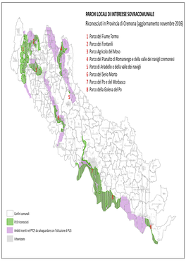 PARCHI LOCALI DI INTERESSE SOVRACOMUNALE Riconosciuti in Provincia Di Cremona (Aggiornamento Novembre 2016)
