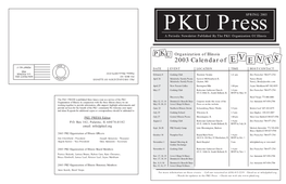 PKU Newsletter.Spring 2003